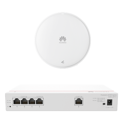 Kit DEMO de Router Multi-Servicio / 1 puerto 10/100/1000 Mbps(WAN) / 4 puertos 10/100/1000 Mbps(LAN) PoE / 50W + Punto de Acceso Wi-Fi 7 / 3.5 Gbps / MU-MIMO 2x2 (2.4GH y 5GHz) / Smart Antenna más cobertura / Instalación en techo y pared