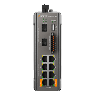 Switch de Red SP3010FM-L2 (V3) / 8 Puertos 10/100/1000Mbps PoE / 2 Puertos SFP 1000M/2.5Gbps / 240W PoE Budget / 26Gbps Capacidad de Conmutación / 19.3Mpps Tasa de Reenvío / DIN-Rail, Pared, Escritorio / -40℃~75℃ / CE, FCC, RoHS, UKCA, RCM