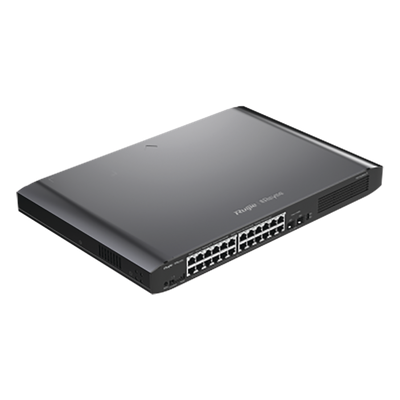 Switch Smart PoE con 24 puertos Gigabit PoE 802.3af/at + 2 SFP para fibra 1Gb, gestión gratuita desde la nube, 370w