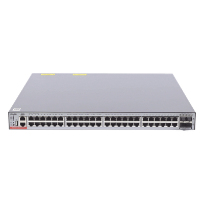Switch Administrable Capa 3 PoE con 48 puertos Gigabit 802.3af/at + 4 SFP+ para fibra 10Gb, hasta 1,480 watts, gestión gratuita desde la nube.