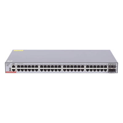 Switch Administrable Capa 3 con 48 puertos Gigabit + 4 SFP+ para fibra 10Gb, gestión gratuita desde la nube.