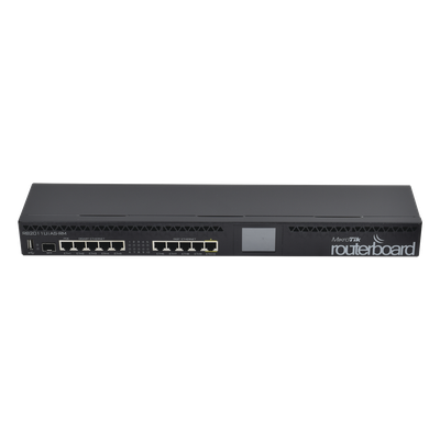 Router Board, CPU 1 Núcleo, 5 Puertos Gigabit, 5 Puertos Fast, 1 Puerto SFP, Licencia Nivel 5 y montaje en Rack
