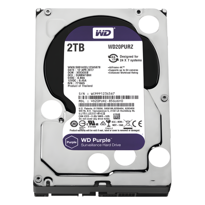 Disco Duro PURPLE de 2TB / 3 AÑOS DE GARANTÍA / Para Videovigilancia