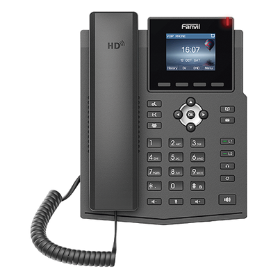 Teléfono IP / 4 Líneas SIP / Pantalla LCD Color 2.4" / Audio HD G.722 y Opus / Conferencia 3 Vías / PoE 802.3af / OpenVPN / Soporte EHS