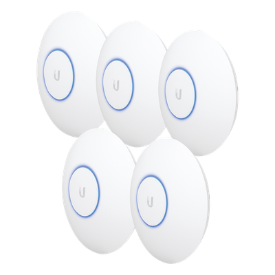 Paquete de 5 Access Point UniFi HD 802.11ac Wave 2 MU-MIMO 4X4 para alta densidad de usuarios, hasta 500 usuarios WiFi (Sin PoE´s)