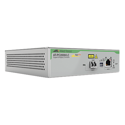 Convertidor de medios Gigabit Ethernet PoE+ a fibra óptica, conector LC, multimodo (MMF), distancia hasta 550 m