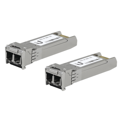 UFiber Módulo SFP+ 10G, transceptor MiniGibic MultiModo 10 Gbps, distancia 300m, conectores LC, paquete de 2 piezas