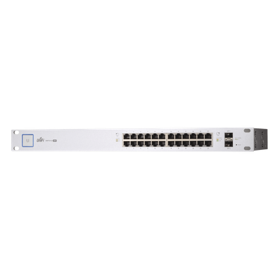 Switch PoE UniFi capa 2 Administrable de 26 puertos Gigabit (24 eth PoE y 2 SFP) 802.3 af/at / Pasivo 24V, 500 Watts, throughput de 38.69 Mpps