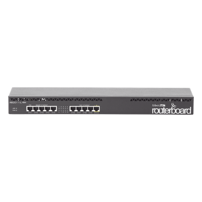 RouterBoard, 5 Puertos Gigabit, 5 Puertos Fast, Licencia Nivel 4 y montaje en Rack