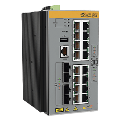 Switch Industrial Administrable Capa 3 de 16 x 10/100/1000 Mbps + 4 Puertos SFP, 240 W.