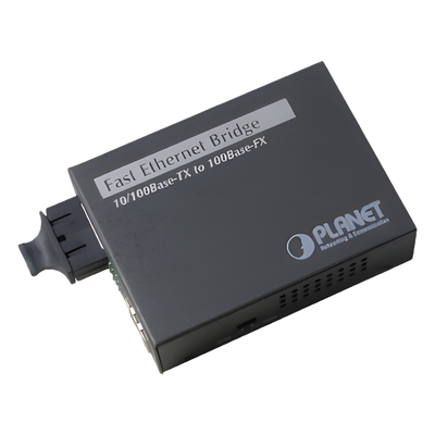 Convertidor de medios 100 Mbps UTP/fibra óptica Mono-Modo hasta 15 Km, conector SC