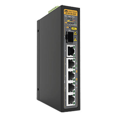 Switch Industrial PoE+ No-Administrable de 5 Puertos 10/100/1000 Mbps (4 Puertos son PoE+) + 1 puertos SFP, 90 W