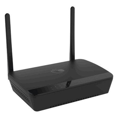 Router residencial cnPilot r195P de alta cobertura, doble banda, 2x puertos ATA, 1x puerto WAN con salida PoE para alimentar suscriptor Cambium