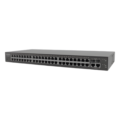 Switch Administrable L2 de 48 Puertos 10/100 Mbps + 2 Puertos Gigabit Ethernet + 2 Puertos SFP Gigabit.