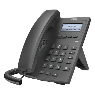 Teléfono IP empresarial para 2 lineas SIP con pantalla LCD 128 x 48 Px y conferencia de 3 vías