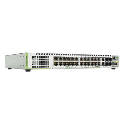 Switch Stackeable Capa 3, 24 puertos 10/100/1000 Mbps + 2 puertos SFP Combo + 2 puertos SFP+ 10 G Stacking