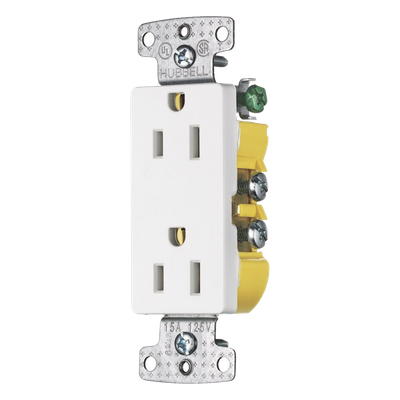Contacto Duplex Decorador 15A 125V, 2 Polos, 3 Hilos, Color  Blanco (Nema5-15R).