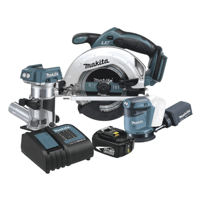 Kit Inalámbrico De Carpintería, Sierra Circular + Router Inalámbrico + Lijadora Orbital