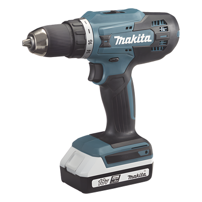 Taladro Inalámbrico SIN CARBONES, Broquero de 1/2", 1,700 RPM, 18VâŽ“, Torque: 40 N.m C/2 Bat. (1.5Ah) y Cargador.