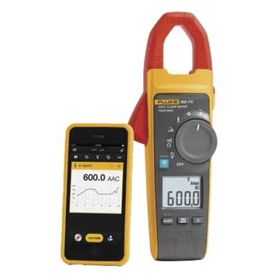 Amperímetro de Gancho RMS 600A Temp MA Capacitancia FlukeConnect