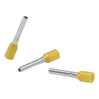 Ferrule Aislado Para Cables 4 AWG, PIN de 16 mm de Longitud, Mango Color Amarillo, Paquete de 50pz