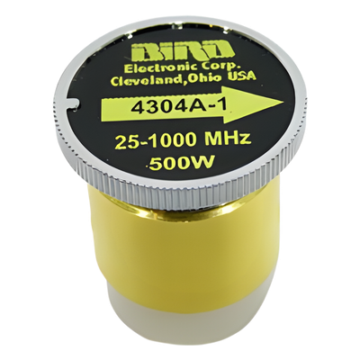Elemento de Reemplazo en linea 7/8", de 5/ 15/ 50/ 150/ 500 Watt para Wattmetro BIRD 4304A, en el Rango de Frecuencia de 25-1000 MHz.