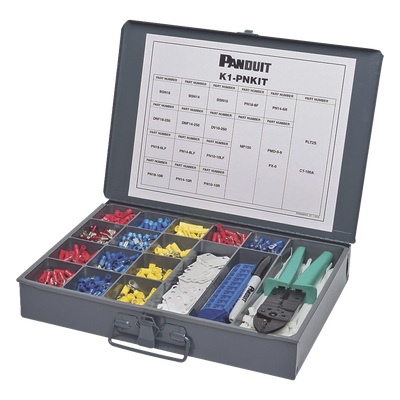 Kit de Terminales Pan-Term™ de Mantenimiento, Nylon, 14-22 AWG, con Herramienta de Ponchado CT-260 y Caja de Acero