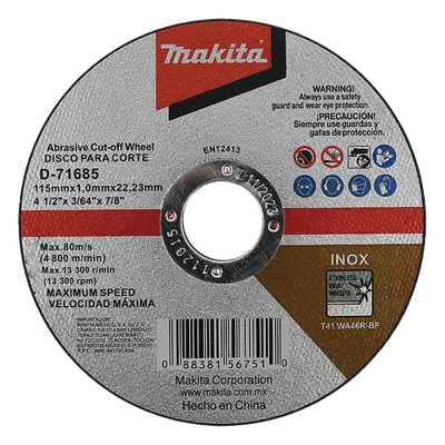 Disco 4 - 1/2"/ Inox y Acero  