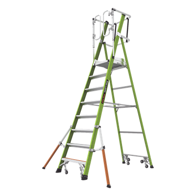 Escalera Fija de 8' (2.4m) de Fibra de Vidrio con Jaula y Peldaños de Aluminio. (SKU:19708-146).