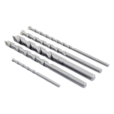 Juego de 5 Pzas. de Broca para Concreto, Zanco Recto (3/16", 1/4", 5/16", 3/8" y 1/2").