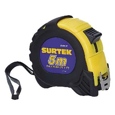 Flexometro anti impacto de 5 metros, cinta ancha con boton de freno.