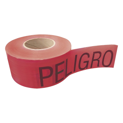 Cinta para barricada "PELIGRO" de 100 m y ancho de 3".