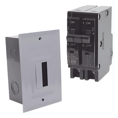 Kit Centro de Carga para empotrar con 1 Interruptor Térmico de 2 Polos, 20Amp 120/240Vca 10kA