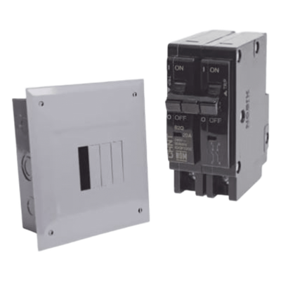 Kit Centro de Carga 4P para sobreponer con 2 Interruptores Térmicos de 2 Polos, 30Amp 120/240Vca 10kA.