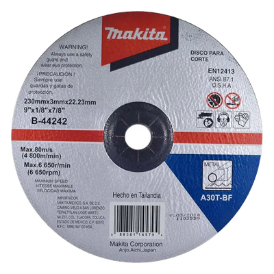 Disco de corte para metal de 9"