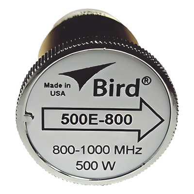 Elemento de 500 Watt en Línea 7/8" para Wattmetro BIRD 43 en Rango de Frecuencia de 800 a 1000 MHz.