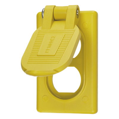 Tapa Resistente a Intemperie para Contacto Dúplex/ Color Amarillo/ Grado Marino.
