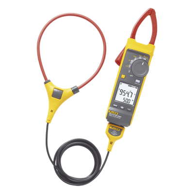 Pinza Amperimétrica de Corriente CC/CA de Verdadero Valor Eficaz con iFlex CAT III 1500 V. Ideal para Sistemas Solares, Eólicos, Baterías, Inversor, etc. Con Certificado de Calibración