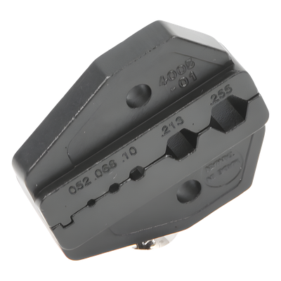 Mordaza para Plegar Conectores de Anillo en RG-58/U, RG-59/U, RG-142/U, RG-8/X en tamaños 0.052", 0.068", 0.100", 0.213" y 0.255".
