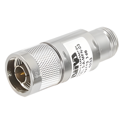 Atenuador en Línea de 3 dB, 5 Watt Máximo, CD-4 GHz, Conectores N Macho-Hembra.