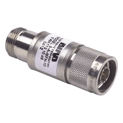 Atenuador en Línea de 10 dB, 5 W. Máximo, CD-4 GHz, Conectores N Macho-Hembra.