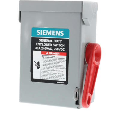 Interruptor de Seguridad GNF321A, 240Vca, 3 polos, 30 Amp, sin portafusibles, Nema 1.