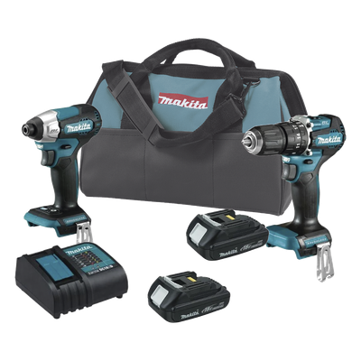 Kit de Rotomartillo Atornillador DHP487Z + Atornillador de Impacto DTD157Z, incluye 2 Baterías BL1815N, 1 Cargador DC18SD y Maleta de lona.
