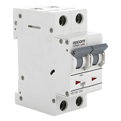 Protección Térmica/ Interruptor 2P, 32A,  Corriente Alterna  400 V CA para Aplicación Fotovoltaica Montaje Riel DIN