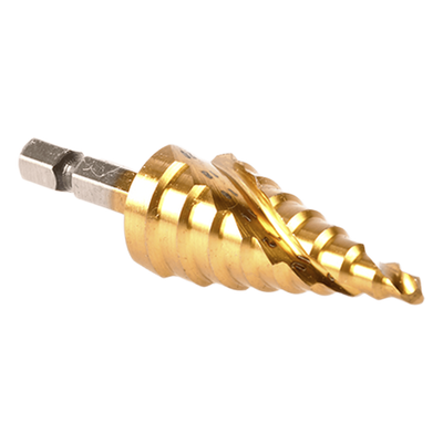 Broca escalonada espiral de 1/4" hss-tin 4-20 mm, blíster con una pieza.