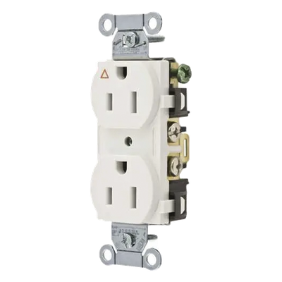 Contacto Dúplex Conexión a Tierra Aislada/ 15 A 125 V/ 2 Polos 3 Hilos/ Color Blanco/ Nema 5-15R/ Grado Comercial.