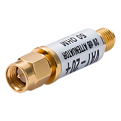 Atenuador en Línea de 20 dB, 0.5 Watt, Conectores SMA Macho-Hembra, CD-6 GHz.