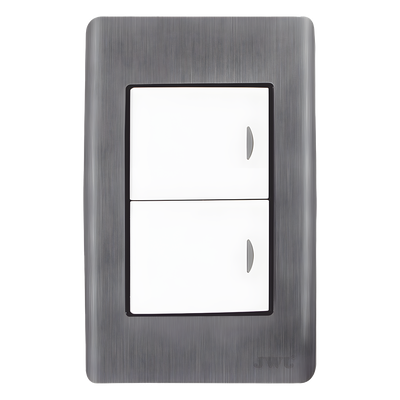 Apagador Doble de 10 A/ 127 V CA ~ 60 Hz /  Placa de Acero.