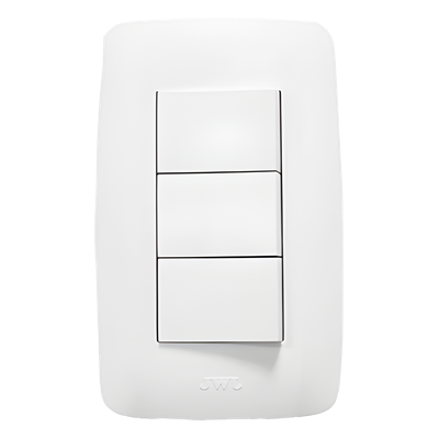 Apagador Triple Sencillo de 10 A/ 127 V CA ~ 60 Hz / Color Blanco.
