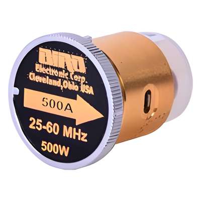 Elemento de 500 Watt en Línea 7/8" para Wattmetro BIRD 43 en Rango de Frecuencia de 25 a 60 MHz.